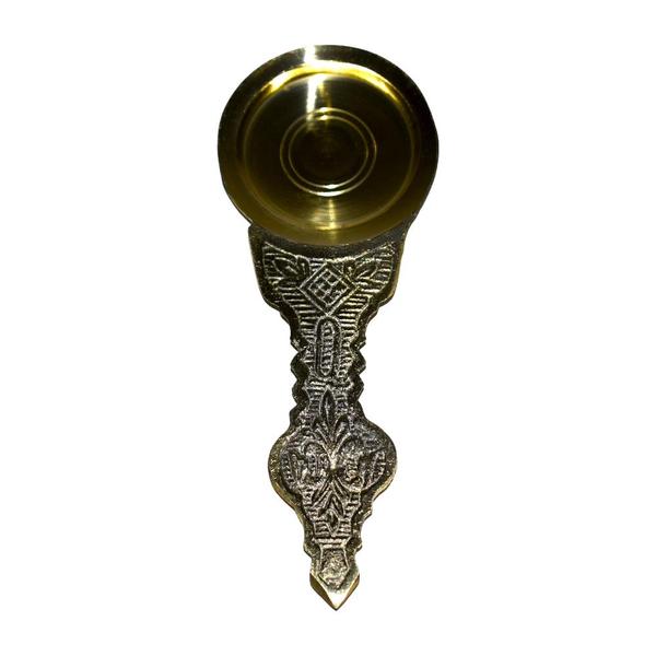 Traditional Engraved Brass Kapoor Aarti Diya