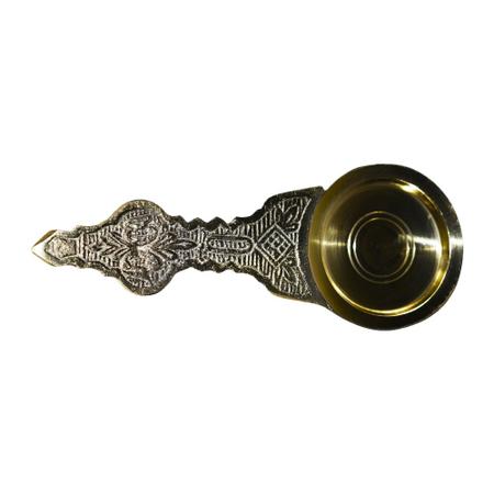 Traditional Engraved Brass Kapoor Aarti Diya