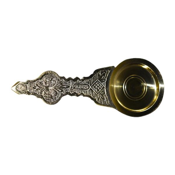 Traditional Engraved Brass Kapoor Aarti Diya
