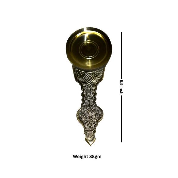 Traditional Engraved Brass Kapoor Aarti Diya