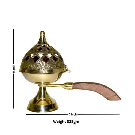 Antique Style Brass Loban Incense Burner (Dhoop Dani)