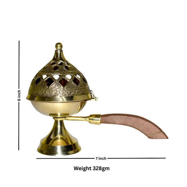 Antique Style Brass Loban Incense Burner (Dhoop Dani)