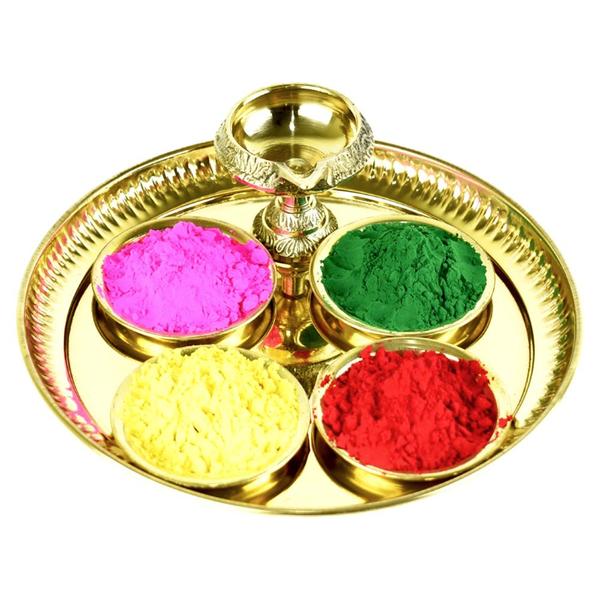 Holi Colour Thali Set with Diya