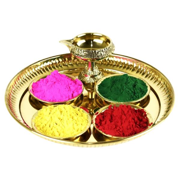 Holi Colour Thali Set with Diya