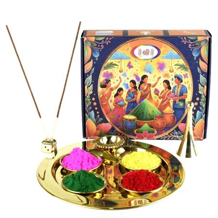 Holi Festival Thali with Premium Gulal