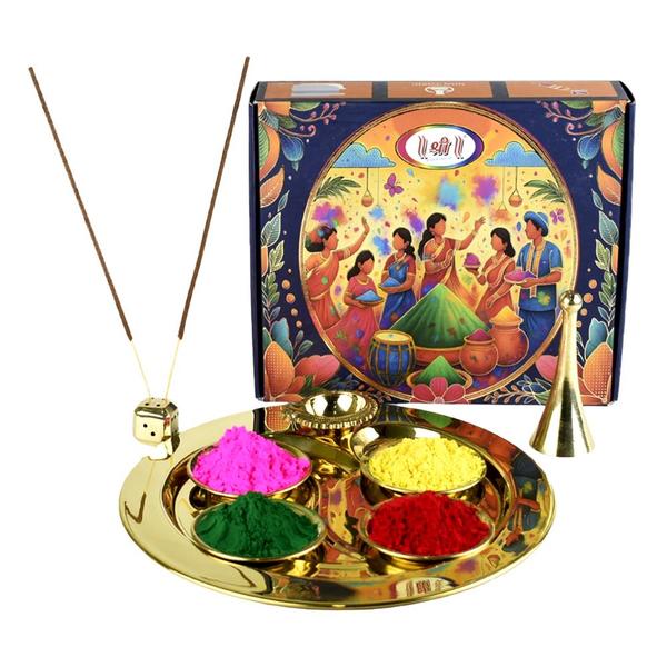 Holi Festival Thali with Premium Gulal