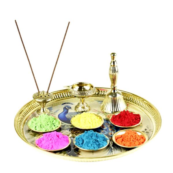 Holi Festival Thali Set With Fragrance Harbal Gulal Combo