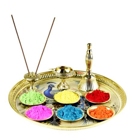 Holi Festival Thali Set With Fragrance Harbal Gulal Combo