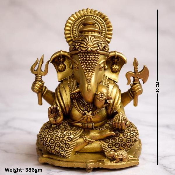 Premium Brass Ganesh Murti Idol – Traditional Antique Design