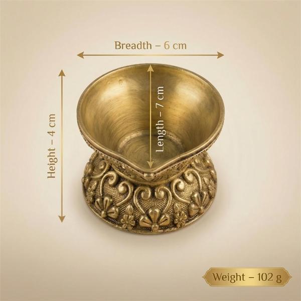 Handcrafted Brass Pooja Diya for Mandir, Aarti & Daily Worship
