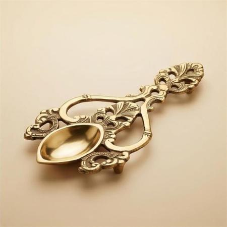 Antique Brass Handheld Diya for Aarti, Mandir Decoration and Festival Use