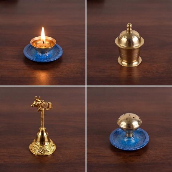 Kamdhenu Decorative Round Plate Spiritual Mandir Decor Gift Item