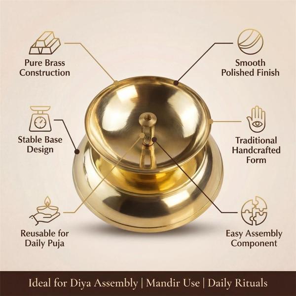 Pure Brass Diya for Temple and Daily Worship