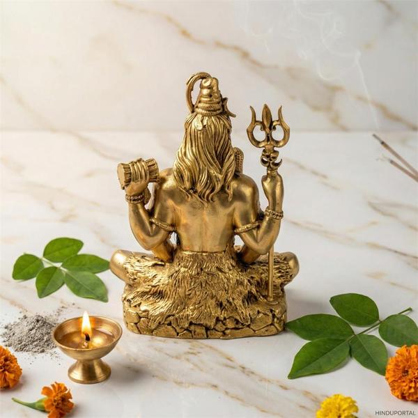 Brass Shiv Shambhu Murti in Meditation Pose for Mandir and Pooja Room