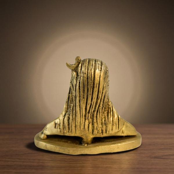 Pure Brass Shiv Ji Murti with Crescent Moon for Temple, Car Dashboard Office & Spiritual Gift