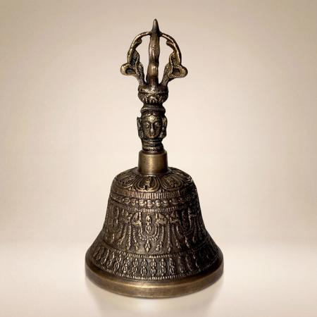 Pure Brass Tibetan Vajra Bell with Trishul Handle for Puja, Meditation, Mandir & Spiritual Rituals