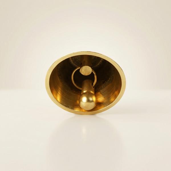 Pure Brass Hand Bell for Puja, Temple Ghanti for Mandir Rituals and Spiritual Sound