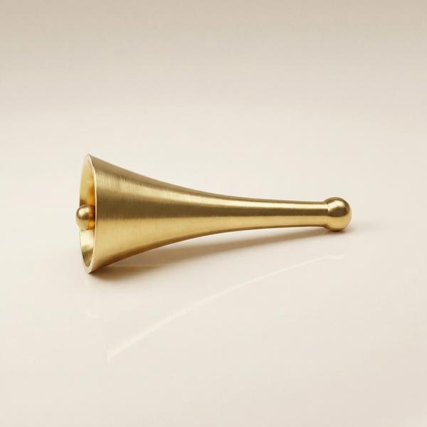 Pure Brass Hand Bell for Puja, Temple Ghanti for Mandir Rituals and Spiritual Sound
