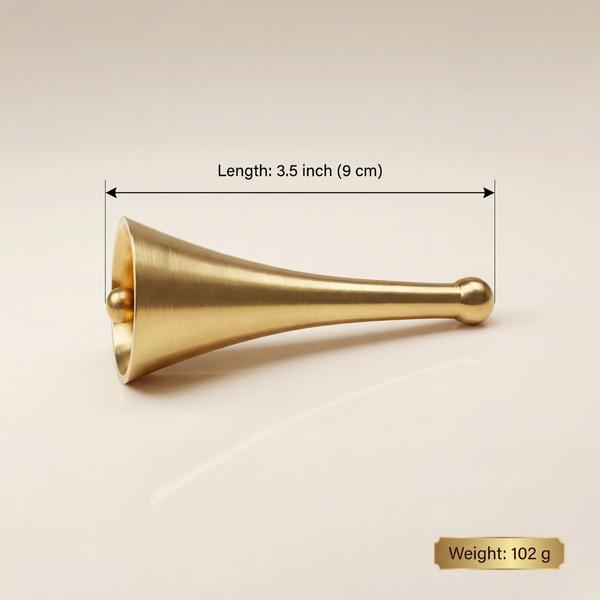 Pure Brass Hand Bell for Puja, Temple Ghanti for Mandir Rituals and Spiritual Sound