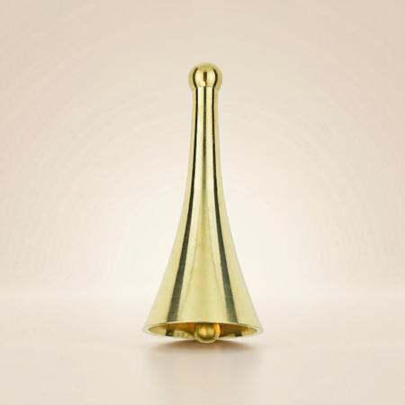 Pure Brass Hand Bell for Puja, Temple Ghanti for Mandir Rituals and Spiritual Sound