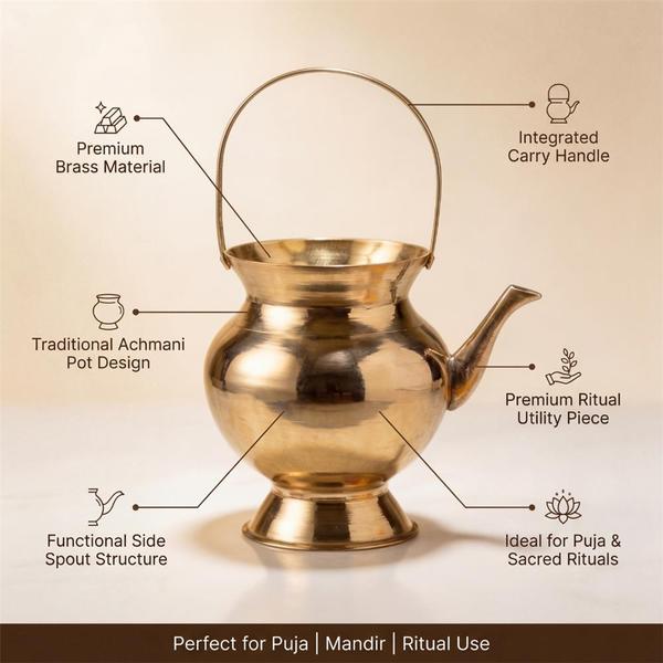 Brass Kamandalu Kalash for Puja, Abhishek and Mandir Ceremonies