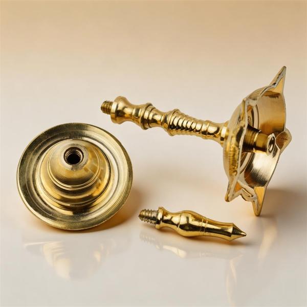 Handcrafted Brass Standing Diya for Temple Rituals and Spiritual Decor