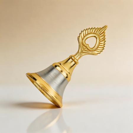 Mayur Puja Bell for Temple | Peacock Handle Hand Ghanti for Aarti, Mandir and Spiritual Rituals