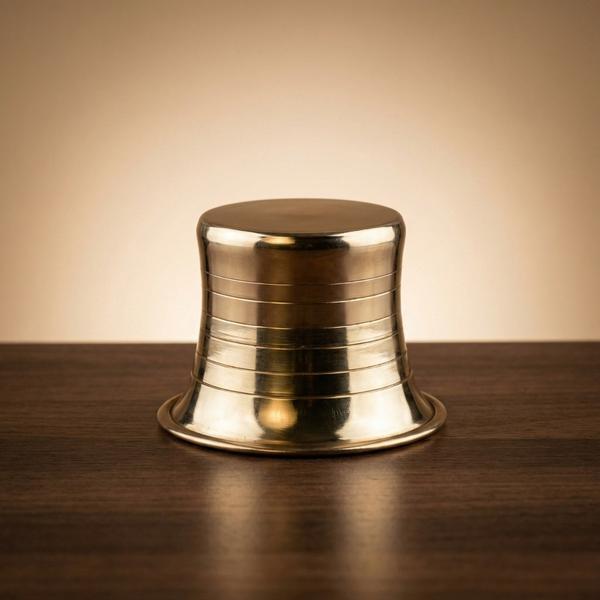 Pure Brass Panch Patra for Puja | Traditional Jal Patra Water Vessel for Home Mandir, Temple Rituals and Daily Worship