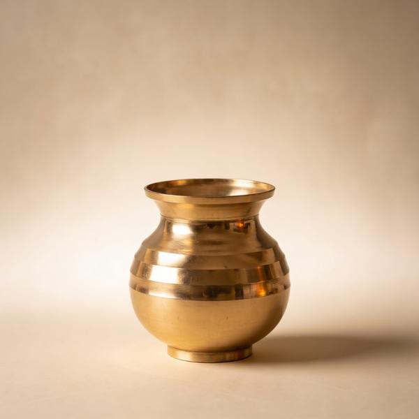 Pure Brass Kalash for Puja | Traditional Jal Kalash Water Pot for Home Mandir, Temple Rituals and Daily Worship
