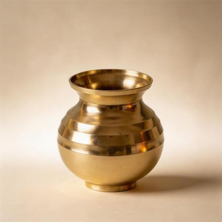 Pure Brass Kalash for Puja | Traditional Jal Kalash Water Pot for Home Mandir, Temple Rituals and Daily Worship