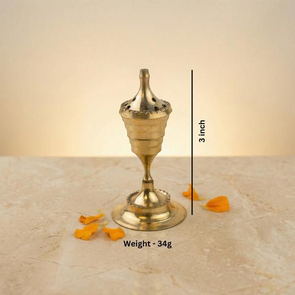 Pure Brass Agarbatti Holder with Ash Catcher | Traditional Incense Stick Stand for Puja, Mandir & Home Decor