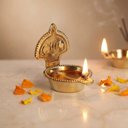 Pure Brass Tirupati Balaji Diya for Puja | Decorative Oil Lamp for Mandir, Daily Worship & Festive Decor