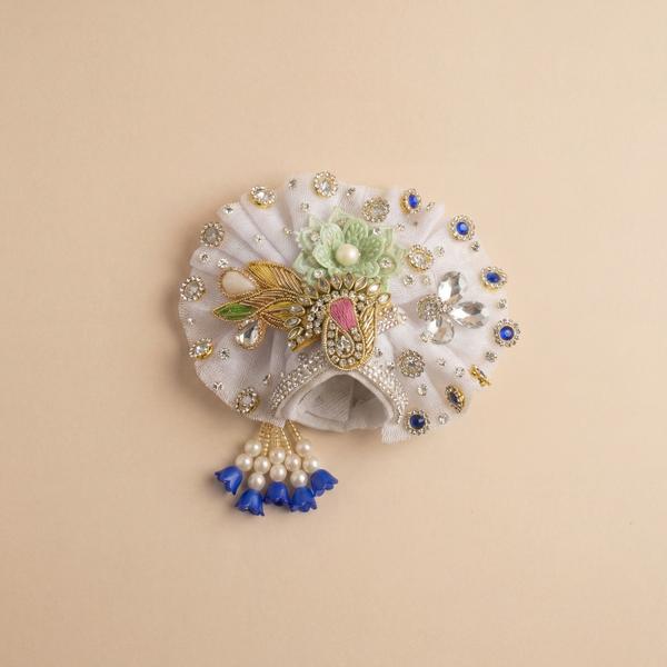 Handmade Bal Gopal Dress Set with Mukut | Heavy Embroidered Laddu Gopal Poshak for Janmashtami, Puja and Temple Shringar 6 inch