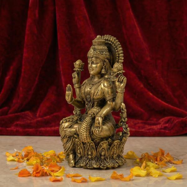 Premium Brass Lakshmi Ganesh Idol Set | Antique Laxmi Ganpati Murti for Home Temple, Puja & Spiritual Decor
