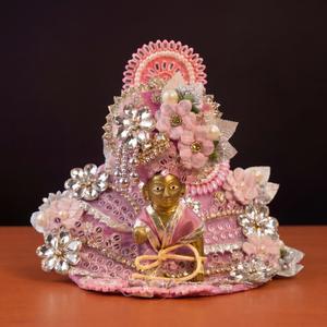 Premium Pink Laddu Gopal Dress Set with Mukut | Handmade Krishna Poshak for Bal Gopal
