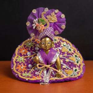 Premium Purple Laddu Gopal Dress Set with Mukut | Handmade Krishna Poshak for Bal Gopal