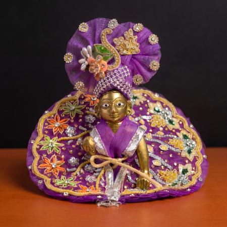 Premium Purple Laddu Gopal Dress Set with Mukut | Handmade Krishna Poshak for Bal Gopal
