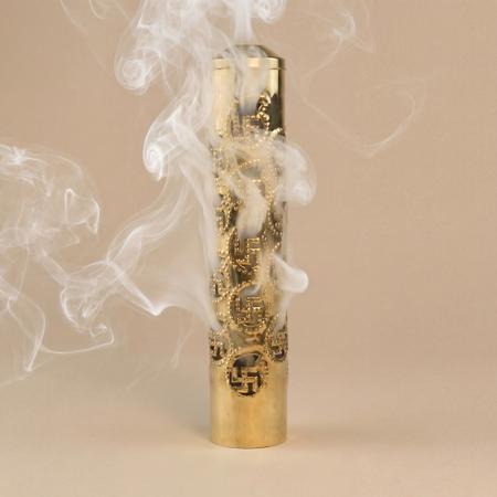 Pure Brass Agarbatti Holder with Swastik Cutwork for Daily Puja