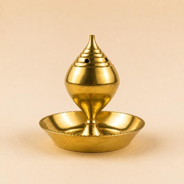 Brass Dhoop Dani & Agarbatti Stand with Ash Catcher
