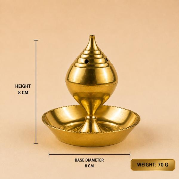 Brass Dhoop Dani & Agarbatti Stand with Ash Catcher