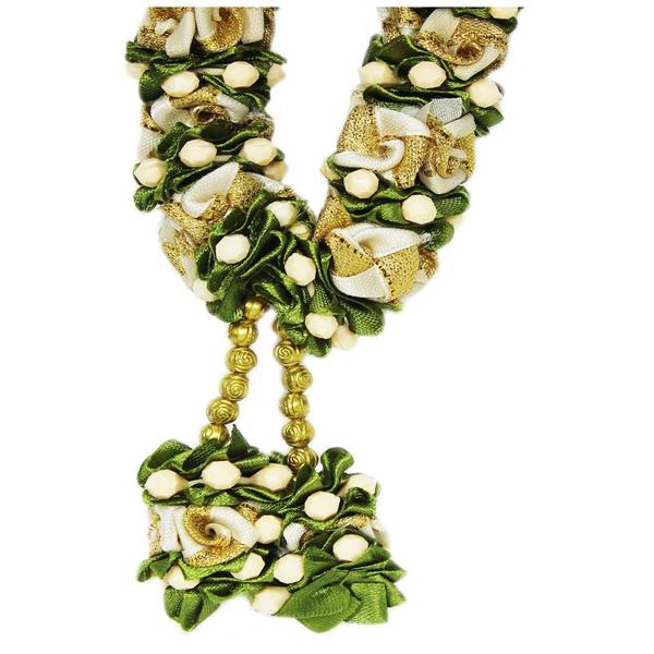 Mala/ Garland with artificial roses- Pack of 1- for God/ Idol/ Puja Decor/ Festival/ Photo frame-  Length 25cm/9.8inches