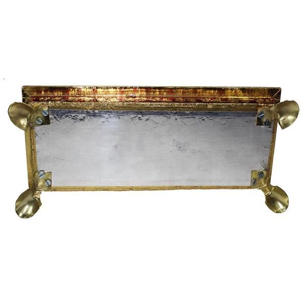 Handcrafted Meenakari Pooja Chowki (Large)- For Mandir Home Office & Gift Purpose- Ideal for Laddu Gopal Ji Kishan Ji & Other Idols/ God- LxWXH= 24.5cmX9cmX4.5cm