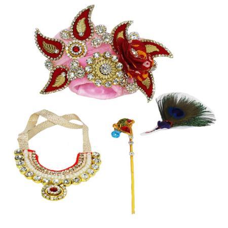 Laddu Gopal Deity Dress with shringaar set - Pack of 1- Size- 2 (Diameter - 6 inches)