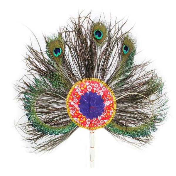 Peacock Feather Hand Fan 2- More Pankh