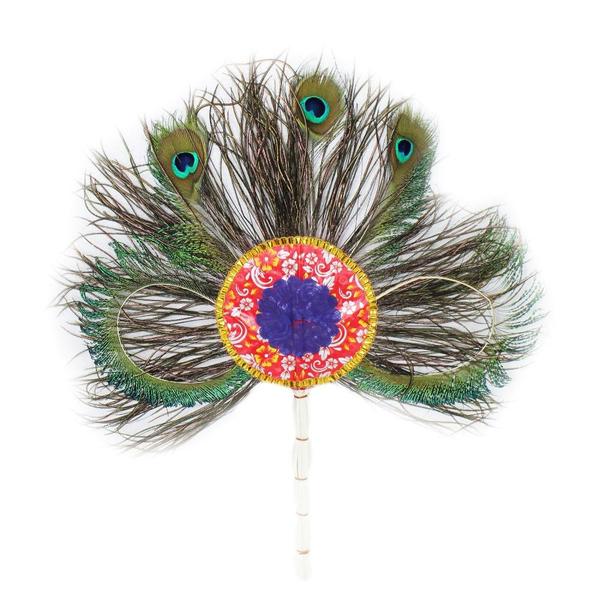 Peacock Feather Hand Fan 2- More Pankh