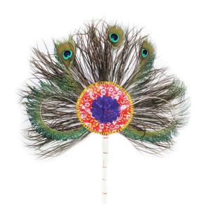 Peacock Feather Hand Fan 2- More Pankh