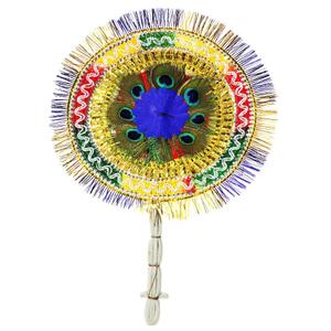 Peacock Feather Hand Fan 3- More Pankh