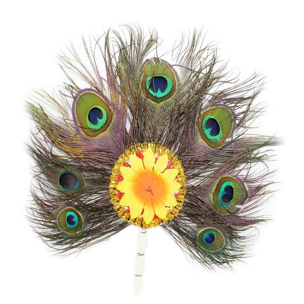 Peacock Feather Hand Fan 4- More Pankh