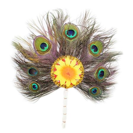 Peacock Feather Hand Fan 4- More Pankh