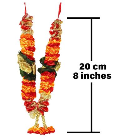 Mala/ Garland - Orange-White Combo- for God- Puja Decor